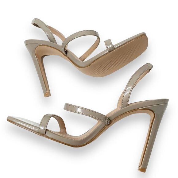 Steve Madden Gracey Strappy Heels Patent Gray Square Toe Sandal Women’s Size 8.5 - Picture 7 of 11